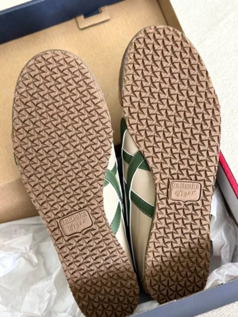 Onitsuka Tiger Mexico 66 Cream Brown Green Retro Sneakers Women’s - Picture 4 of 9